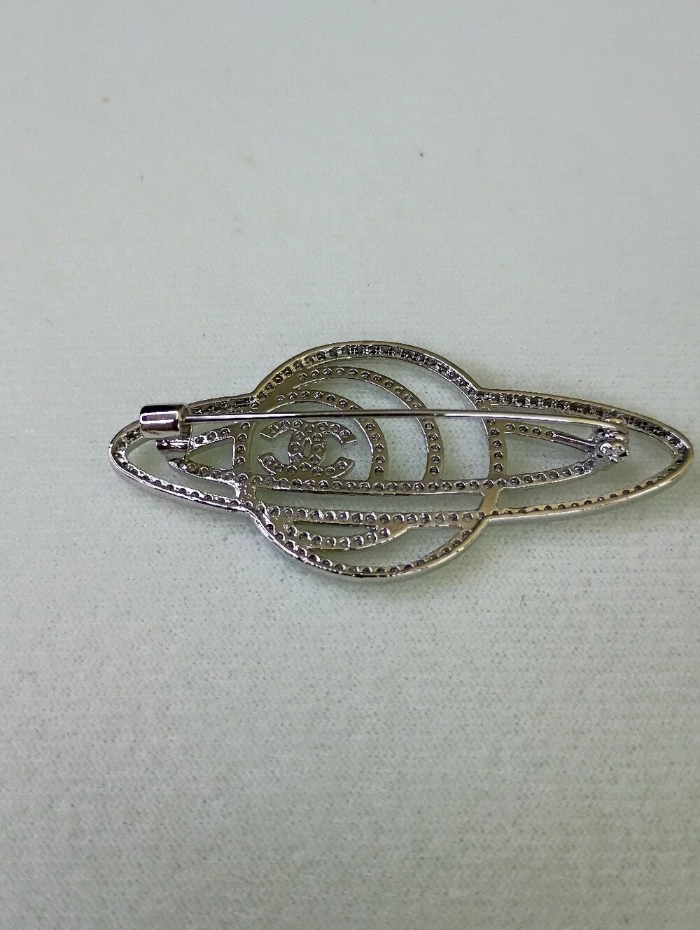 New Fashion Jewelry Crystal Planet Orbit Brooch - Silver